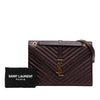 Saint Laurent Large Chevron Grain de Poudre Monogram Envelope Bag Secondhand