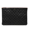 Chanel Large Quilted Stitched Calfskin Zip Pouch Secondhand