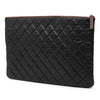 Chanel Large Quilted Stitched Calfskin Zip Pouch Secondhand