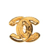 Chanel CC Gold Plated Quilted Brooch Secondhand