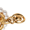 Chanel CC Gold Plated Faux Pearl Heart Cutout Drop Bullet Back Earrings Secondhand