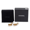 Chanel CC Gold Plated Faux Pearl Heart Cutout Drop Bullet Back Earrings Secondhand