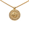 Dior Gold Plated Strass Medallion Pendant Necklace Secondhand