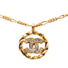 Secondhand Chanel CC Gold Plated Strass Pendant Necklace