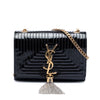 Secondhand Saint Laurent Small Quilted Patent Monogram Kate Tassel Crossbody