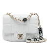 Chanel Mini Quilted Lambskin Resin Crystal Square Monacoco Flap Secondhand