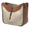 LOEWE Small Leather and Anagram Canvas Hammock Bag Secondhand