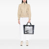 Chanel CC Quilted Cotton and PVC Punching Tote Secondhand