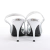 Diesel D-Venus Patent Embossed Slingback Heels in Silver, Size 37 EU Secondhand