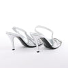 Diesel D-Venus Patent Embossed Slingback Heels in Silver, Size 37 EU Secondhand