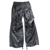 DIESEL Oversized Cargo Coated Fabric Trousers in Black p-MARTY-LTH, Size 48 IT Secondhand