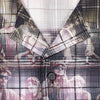 DIESEL Short-Sleeve Check Shirt With Poster Print in Multicolor, Size 48 IT Secondhand