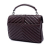 Saint Laurent Medium Chevron Sheepskin Monogram College Satchel Secondhand