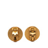 Secondhand Chanel CC Gold Plated and Enamel Round Clip On Earrings