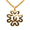 Chanel CC Gold Plated Flower Pendant Necklace Secondhand