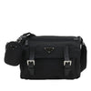 Prada Saffiano Trimmed Re Nylon Zip Double Buckle Messenger Bag Secondhand