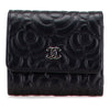 Secondhand Chanel CC Embossed Goatskin Camellia Trifold Compact Wallet