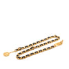 Chanel Gold Plated Leather Woven Chain Medallion Belt Secondhand