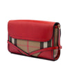 Burberry Leather and House Check Canvas Bridle Abbott Crossbody Secondhand