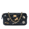 Chanel Quilted Aged Calfskin Lucky Charms Reissue 2.55 Double Zip Clutch With Chain Secondhand
