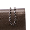 Secondhand Chanel CC Metallic Caviar Wallet On Chain