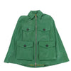 Secondhand DSQUARED2 Green Leather Cape Jacket, Style S75AM0561, Size 38