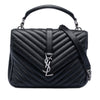 Saint Laurent Medium Chevron Sheepskin Monogram College Satchel Secondhand