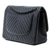 Chanel Jumbo Classic Chevron Lambskin So Black Double Flap Secondhand