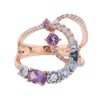 Secondhand Collection Privée Diamond Ring in Multicolor K18PG 5.3g 129 S008 D026