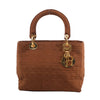 Dior Lady Dior Cannage Nylon Handbag in Brown Secondhand