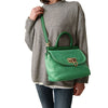 Dolce & Gabbana Sicily shoulder bag in green raffia and leather