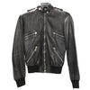 Secondhand Dolce & Gabbana Black Leather and Leopard Biker Jacket, Size 38