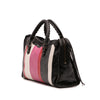 Secondhand Balenciaga Small Lambskin Motocross Striped Classic City Satchel