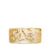 Chanel CC Acrylic and Gold Plated Logo Ring Secondhand