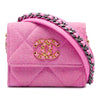 Chanel Quilted Denim 19 Flap Coin Purse With Chain Secondhand