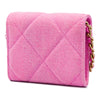 Chanel Quilted Denim 19 Flap Coin Purse With Chain Secondhand