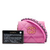 Chanel Quilted Denim 19 Flap Coin Purse With Chain Secondhand