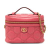 Gucci Mini GG Marmont Matelasse Calfskin Top Handle Vanity Chain Bag Secondhand