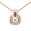 Dior Gold Plated CD Crystal Pendant Necklace Secondhand