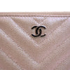 Chanel CC Chevron Iridescent Caviar Zip Around Wallet Secondhand
