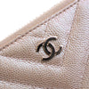 Chanel CC Chevron Iridescent Caviar Zip Around Wallet Secondhand