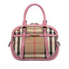 Burberry Small Leather Trimmed House Check Canvas Bridle Orchard Satchel Secondhand