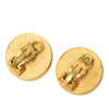 Chanel CC Gold Plated Enamel Round Clip On Earrings Secondhand