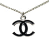 Chanel CC Brass and Enamel Pendant Necklace Secondhand