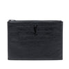Secondhand Saint Laurent Croc Embossed Leather Monogram Clutch
