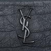 Saint Laurent Croc Embossed Leather Monogram Clutch Secondhand