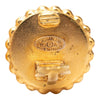Chanel CC Gold Plated and Enamel Button Clip On Earrings Secondhand