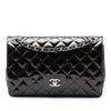 Chanel Jumbo Classic Striated Patent Double Flap Secondhand