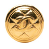 Chanel CC Gold Plated Quilted Round Brooch Secondhand