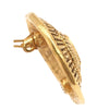 Chanel CC Gold Plated Round Crest Clip On Earrings Secondhand